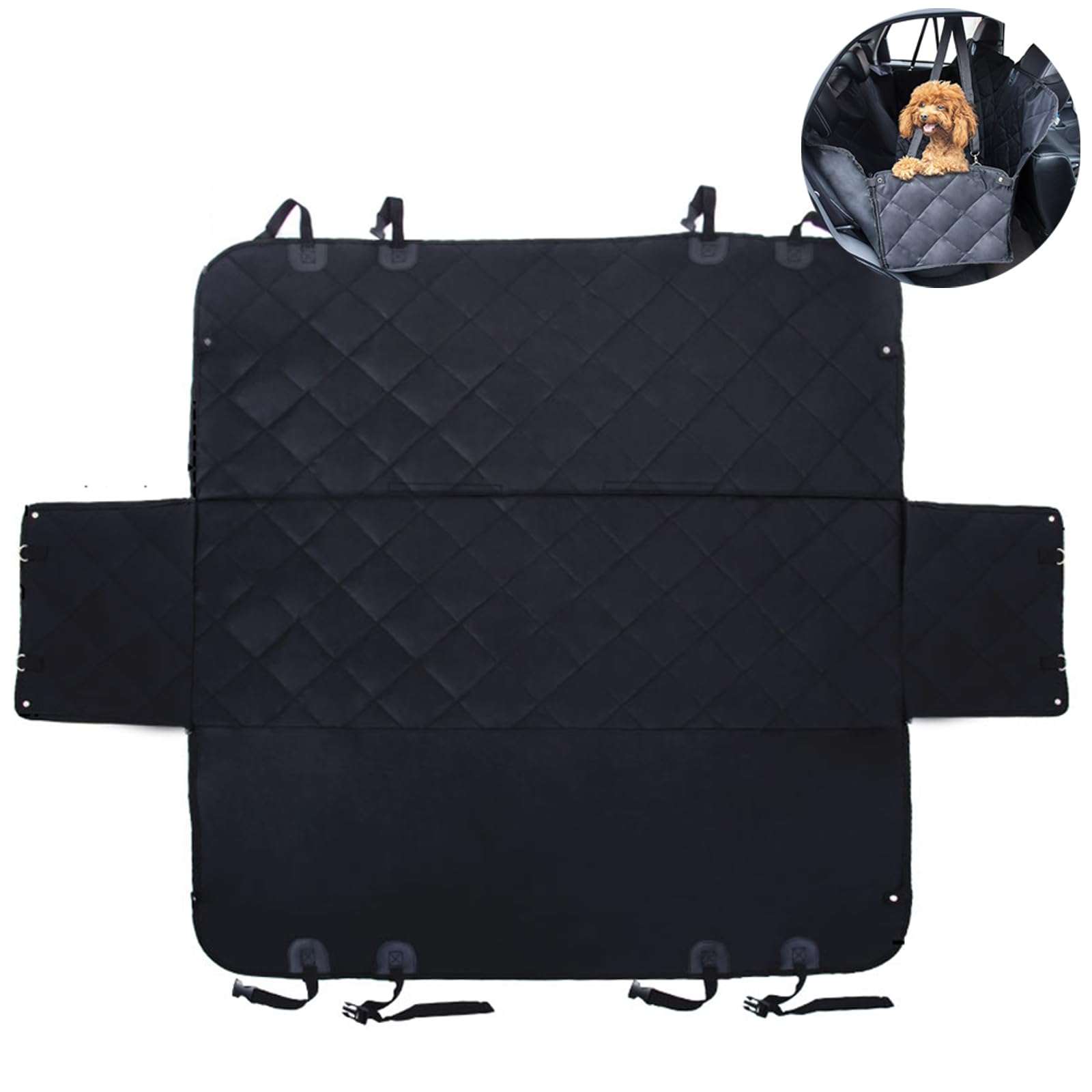 Eahoo Dog Car Back Seat Cover, Nonslip and Waterproof Seat Protector Black
