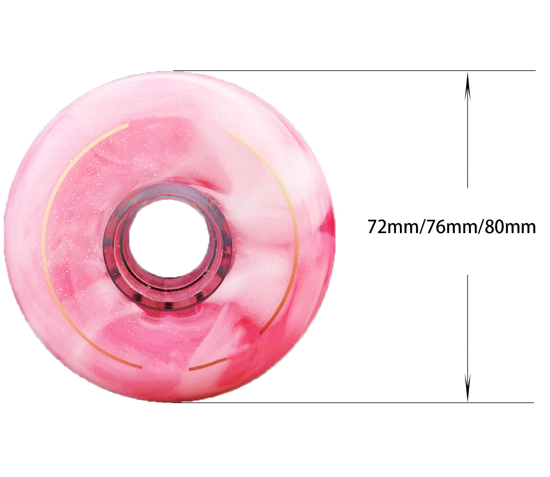 Genérico Ruedas de Repuesto para Patines en Línea Exterior Interior Ruedas de Entrenamiento para Patines de Hockey sobre Ruedas, 72 mm, 76 mm Y 80 mm (Paquete de 4)