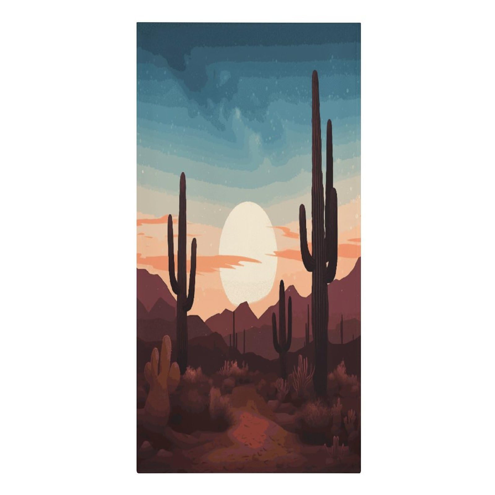 VstaDank Desert with Cactus Beach Towels 30"x61" Microfiber Super Absorbent Large Bath Towels Cozy Soft Swim Travel Towel Quick Dry Thin Pool Towel Beach Accessories for Outdoor Adult