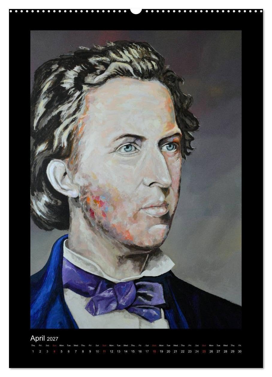 Pop Art Famous composers (High Quality Premium Wall Calendar 2027 DIN A2 portrait),CALVENDO 12 Month Wall Calendar: This calendar shows a selection of ... painted in cool colors (CALVENDO Art)