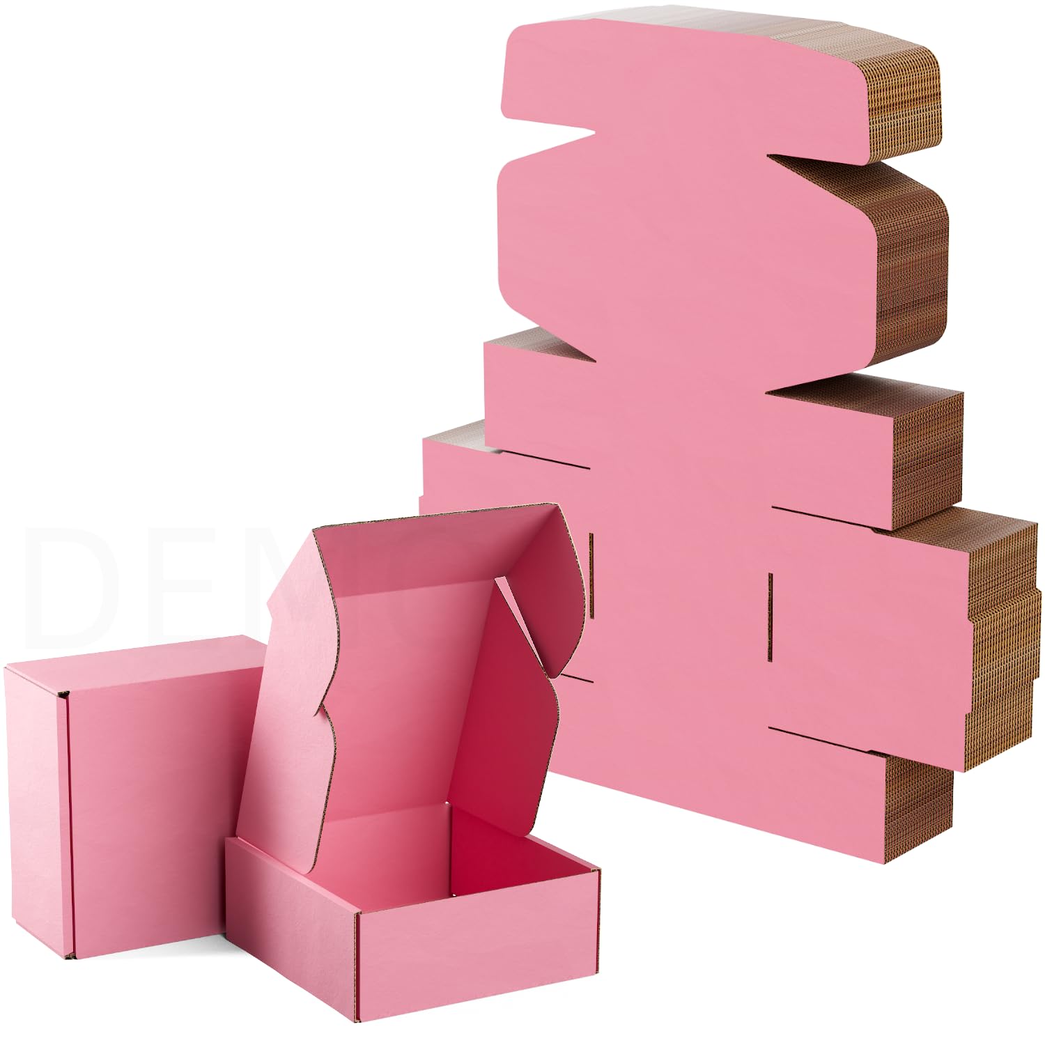 AIYUNNI 25 Pack Small Shipping Boxes Pink Corrugated Cardboard Box 7x5x2 inches，Corrugated Box for Packaging Small Business,Mailing Packing Literature Mailer,Shipping Gift Boxes