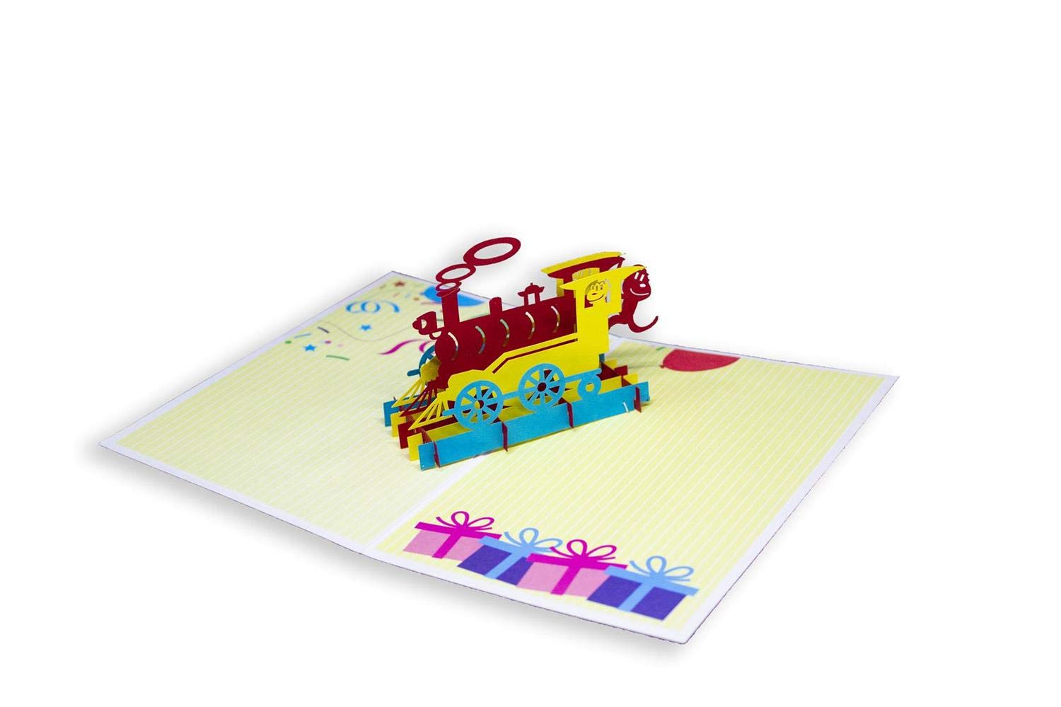 Biglietto Auguri Kirigami 3D palloncini e arcobaleno - Libreria L'Accademia