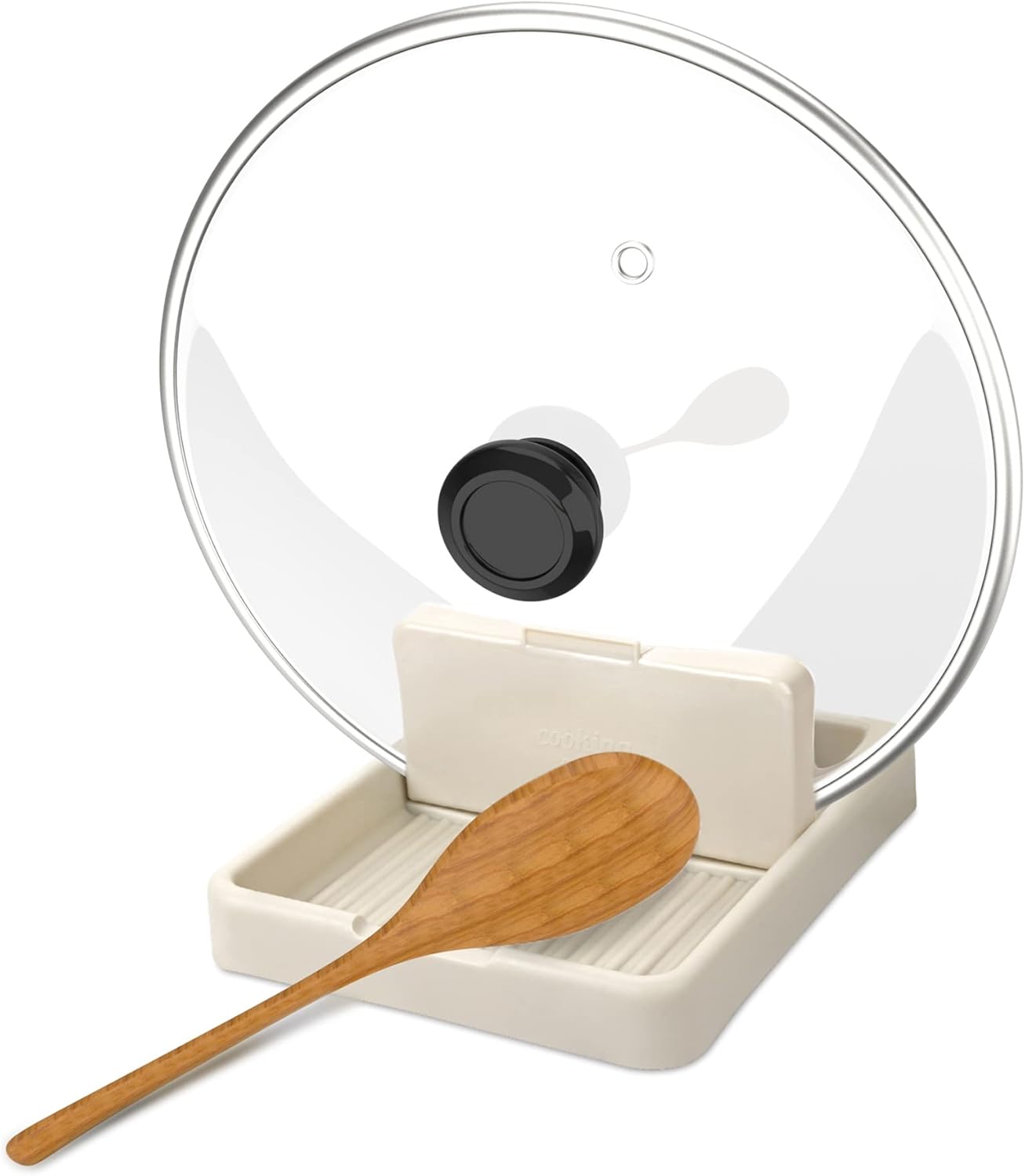 Soporte para tapa de olla para estufa, cucharón de espátula, soporte para cuchara de cocina para encimera de cocina, tapa de sartén y soporte para Soporte para tapa de olla para estufa, cucharón de espátula, soporte para cuchara de cocina para encimera de cocina, tapa de sartén y soporte para