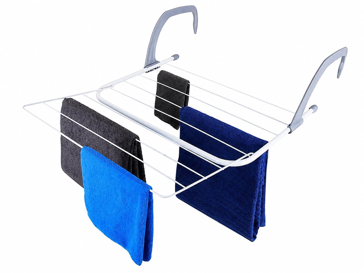 NEW Foldable Over-the-Door & Radiator Clothes Drying Rack – Space-Saving Laundry Hanger with Strong Non-Slip Hooks – White Wire Air Dryer for Towels, Shirt.-image-39