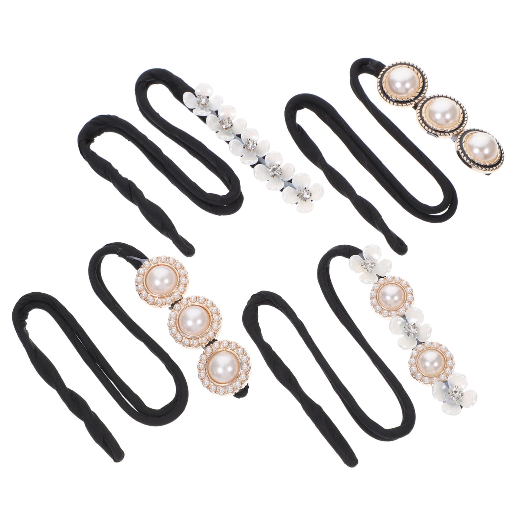 PartyKindom 4Pcs Pearl Hair Bun Maker Lazy Hair Curler Tool for Elegant Hairstyles for Daily Wear Weddings and Parties Easy to Use Hair Styling Accessories for Women