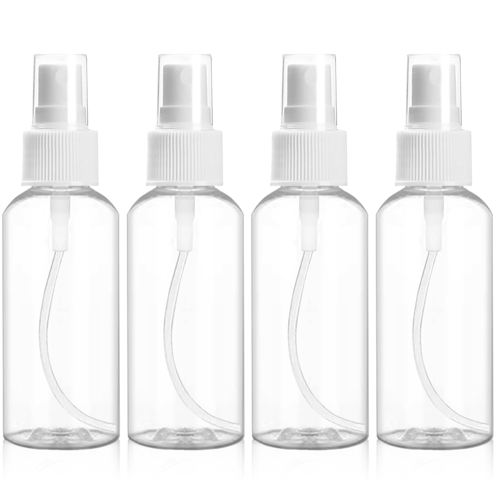 Redamancy 4 X 50ml Sprühflasche Klein, Kosmetische Nebelflasche Zerstäuber, Transparente Leer Feinen Nebel, Reise Zerstäuber Mini, für Parfüms, Wasser Alkohol