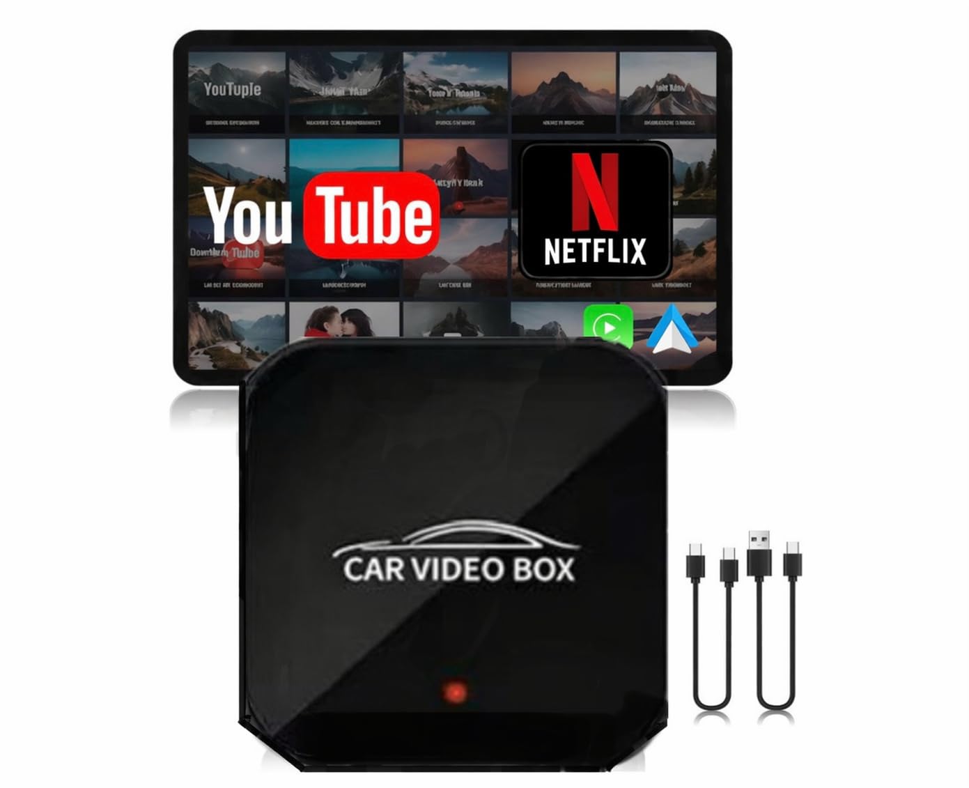 Wireless CarPlay Adapter with Inbuilt YouTube & Netflix Car Android Player car Accessories 2025 carplay Device for car Wireless carplay Wireless Android auto Adapter for car