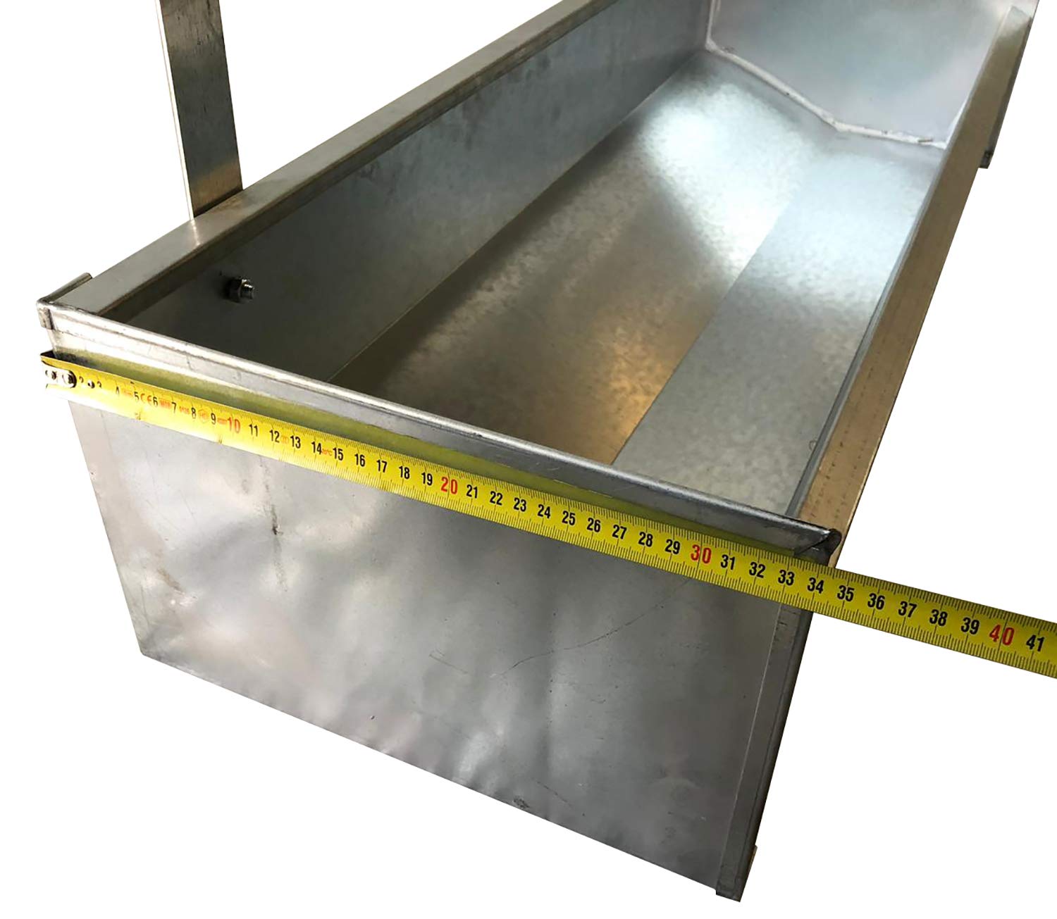 Mangiatoia Abbeveratoio Lineare Multiuso in Acciaio Zincato per Agnelli, Suini, Maialini, Pecore, Capre ed altri. Adatta per Mangime Secco e per Liquidi. Cm 101 x 34 x H 22