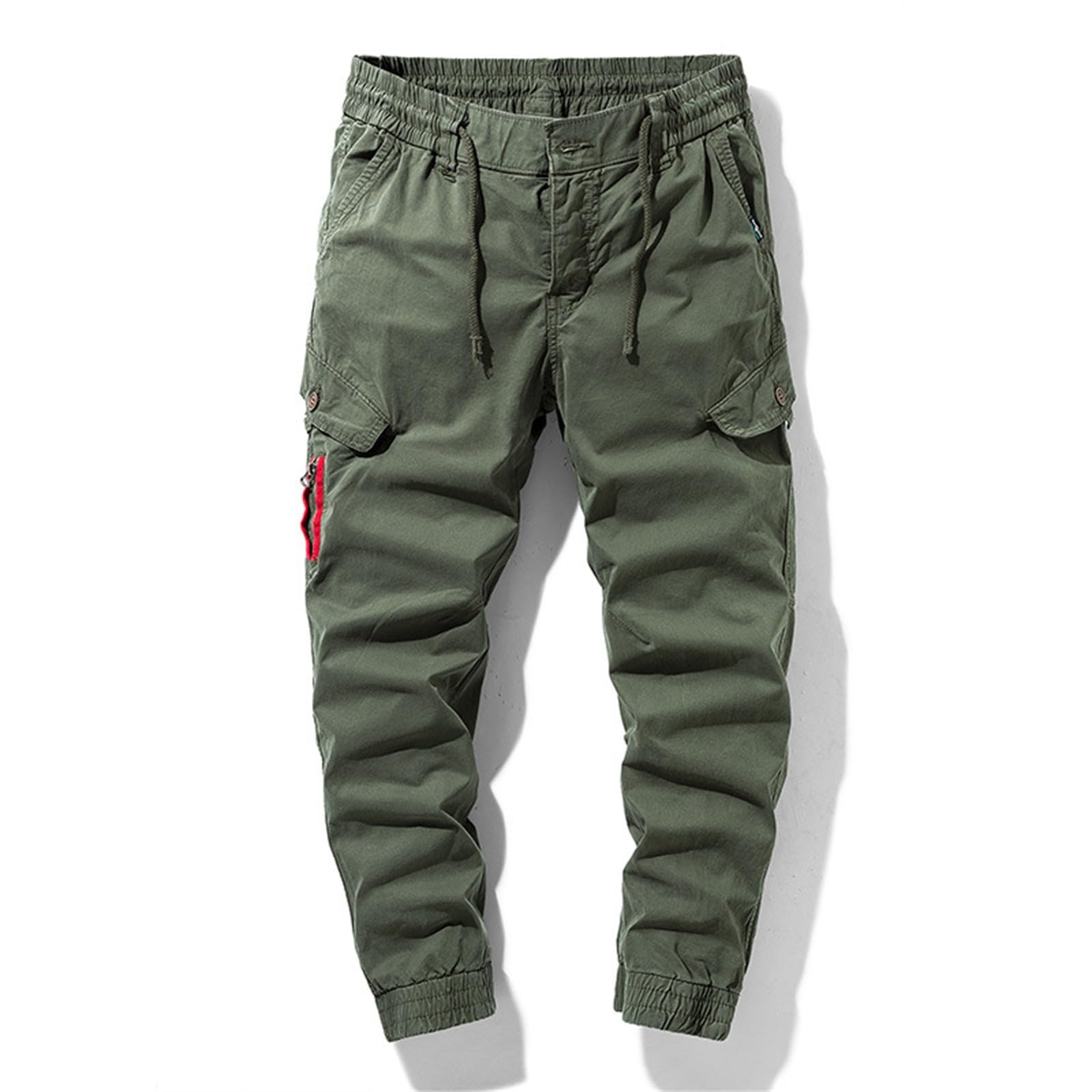 Cargohose Herren Lang Chinohose Bergsteigerhose Leichte Tactical Hose Trekkinghose Freizeithose Elastische Taille Mit Kordelzug Und Multi Taschen Laufhose Hosenbeine Mit Schrumpfdesign