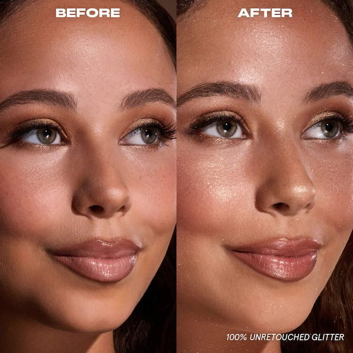 O/S by P-Starr - Waterproof Glitter Setting Spray – Long-Lasting, Transfer-Resistant Makeup Finishing Mist, Brown Sugar Shade, All-Day Hold Size: (3.4/143m)