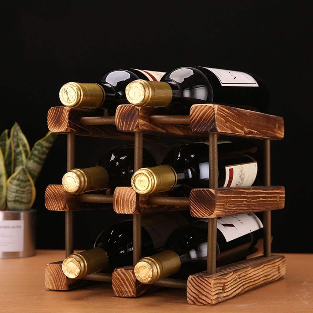 Wood Wine Rack Countertop Wine Rack- Freestanding Table Top Stackable Wine Storage Cabinet Counter Top Wine Holder - Natural Pine Wooden