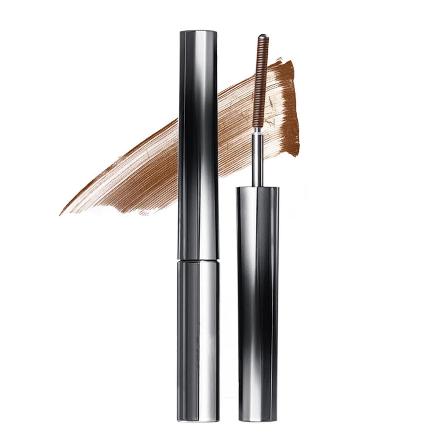 Curling Iron Mascara,3D Curling Eyelash Iron Mascara, Waterproof, Volumizing and Lengthening, Smudge-Proof (Brown Curling)