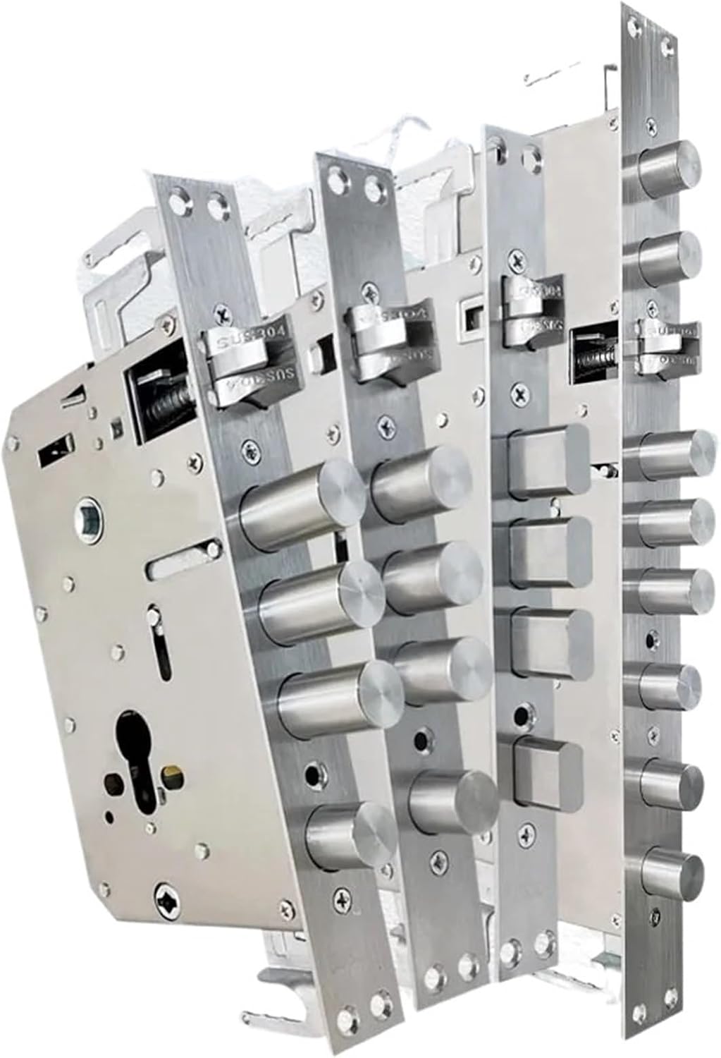 6068 Door Stainless Steel Lock Body Pitch Size Fingerprint Body/Cylinder Accessories 1Pcs(A02 24X240)