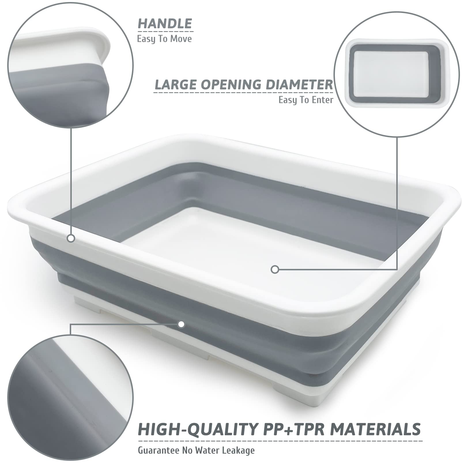 Fhiny Open Cat Litter Box, Kitten Potty Pan Semi-Enclosed Foldable Waterproof Travel Toilet for Indoor Cats Small Pet Kitty Rabbit Supplies Easy to Clean and Assemble 14.6"×10.6"
