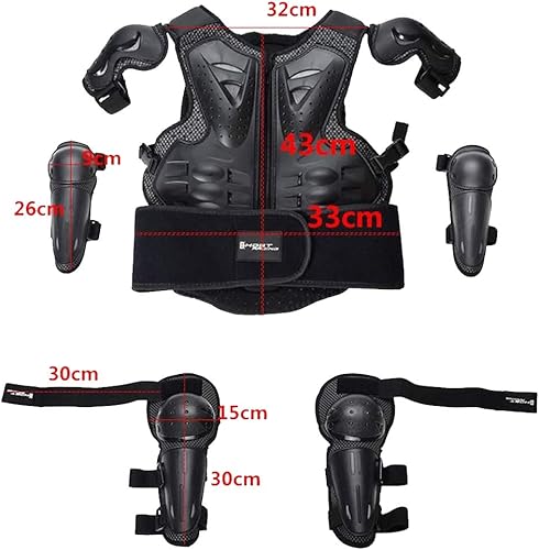 Miniatura 8 de Traje de armadura de motocicleta para niños, equipo de protección de pecho, columna vertebral, protector de espalda, hombro, brazo, codo,