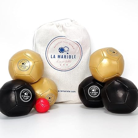 Amazon La Mariole ラマリオーレ ペタンク ボールセット フランス大ヒット 全地形対応 ペタンクボール ブラック ゴールド 的あて おもちゃ