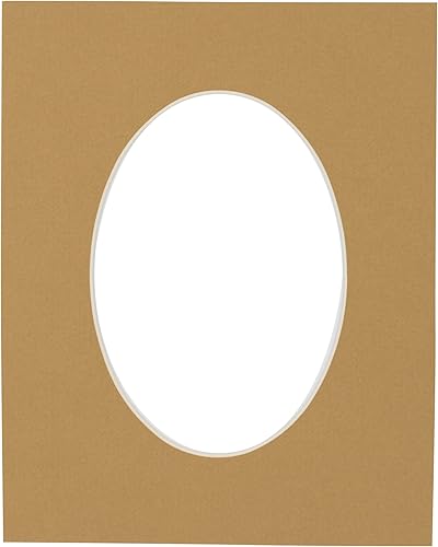 CountryArtHouse Marco ovalado de ratán beige sin ácido, de 16 x 20 pulgadas, con núcleo blanco, corte biselado para fotos de 11 x 14 pulgadas, se