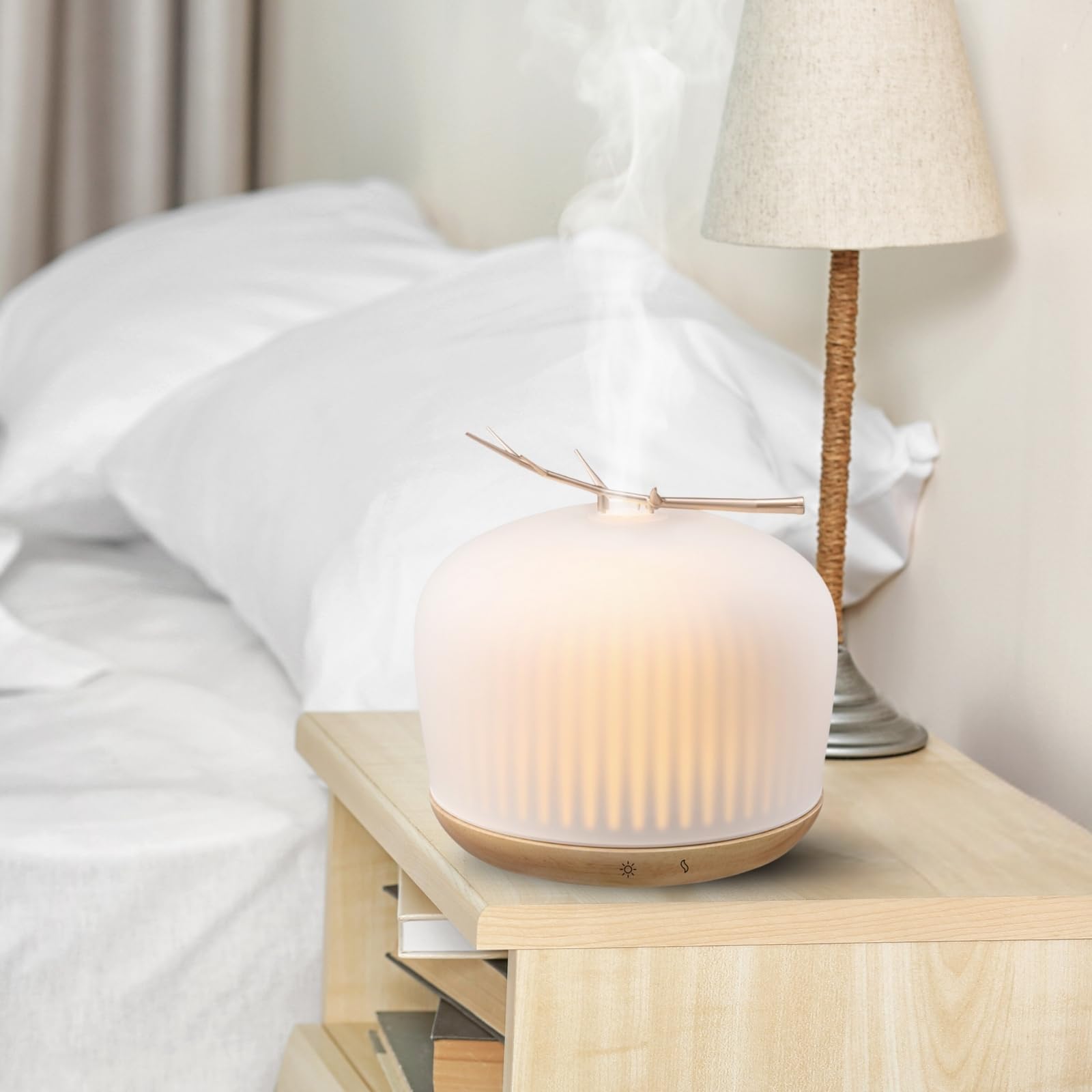 Zen’Arôme Diffuseur d’Huile Essentielle Origin – Diffuseur Ultrasonique Aromathérapie à Froid – Diffuseur Électrique pour Parfum Maison – Multifonction, Éclairage LED d’Ambiance, Silencieux et Chic