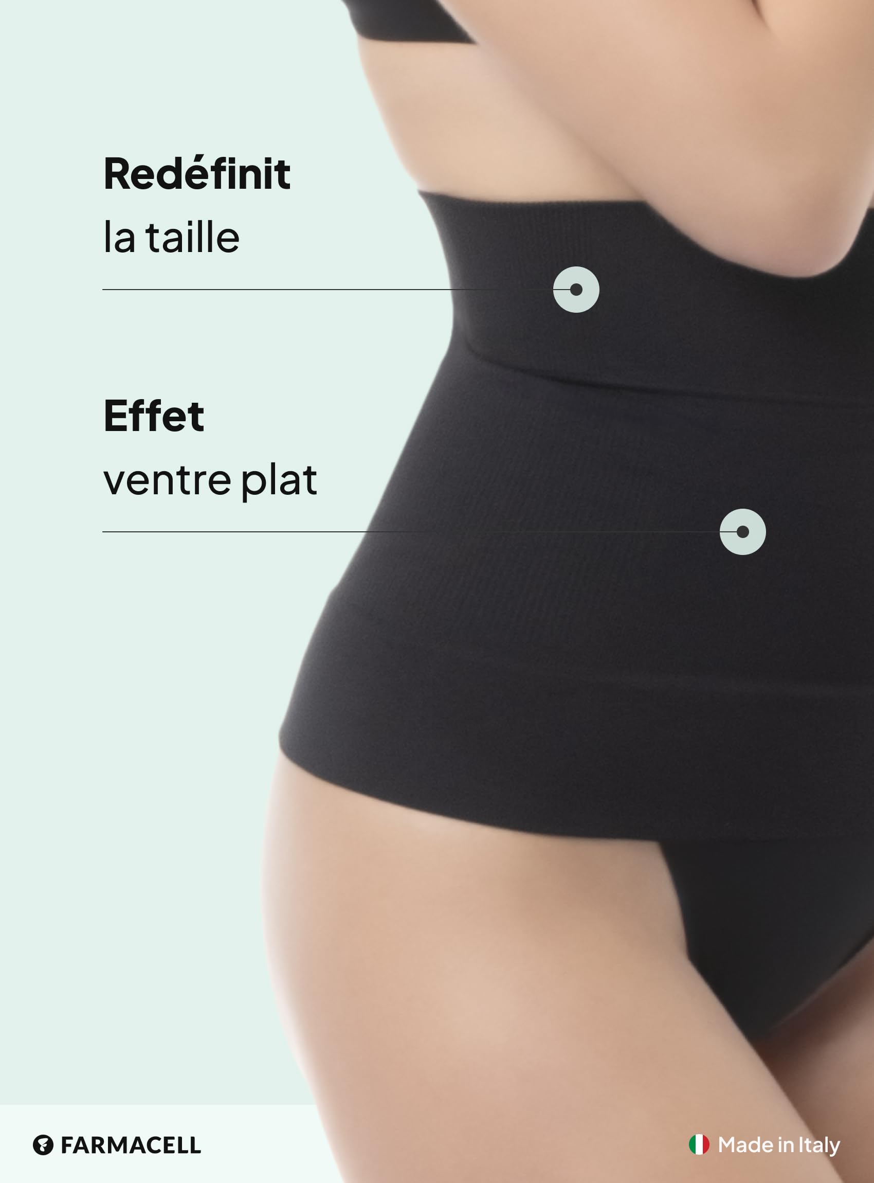 Farmacell Gaine Ventre Plat Femme, Made in Italy, 605