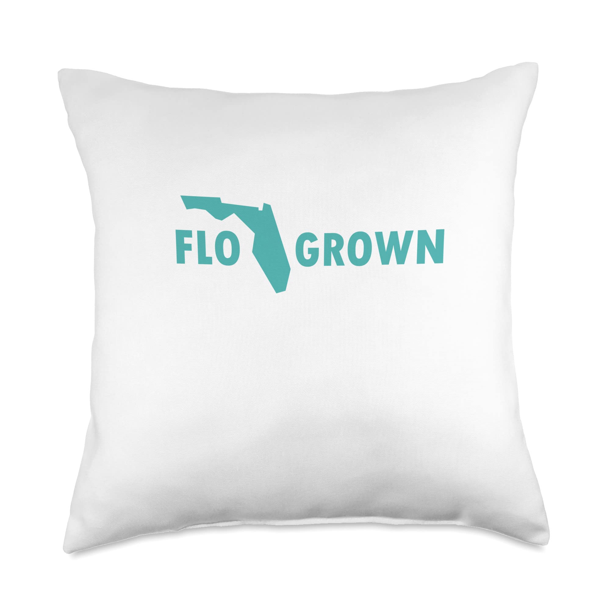 FloWellFlo Grown Teal Throw Pillow, 18x18, Multicolor