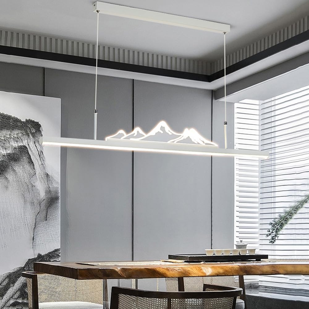 Candelabros de luz de Techo, iluminación LED Lineal Grande con atenuación Dorada, para Cocina, Montaje en Blanco y Negro, para Comedor y Sala de Estar