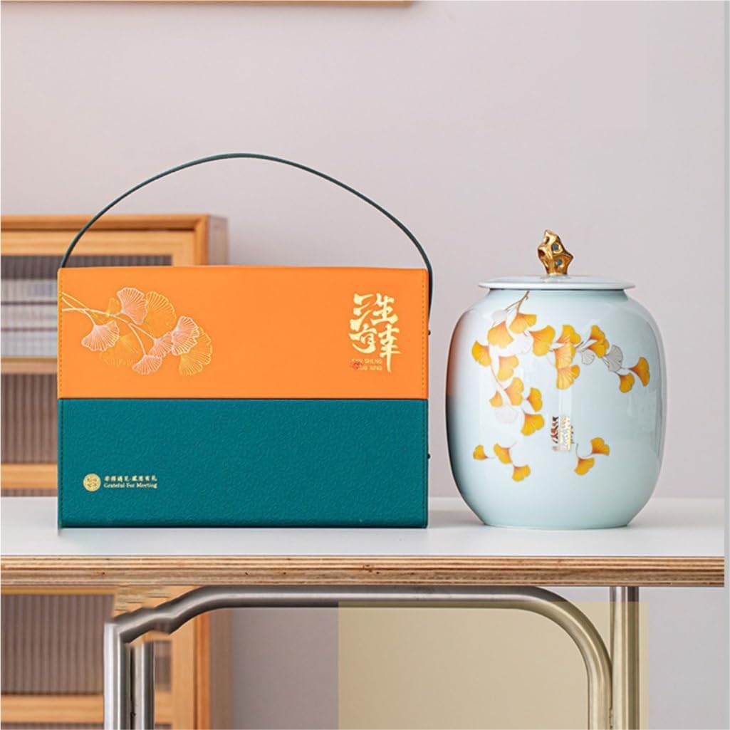 SONGCHAO Sugar Jar Ceramic Large Tea Can Loose Tea Storage Container Can Sealed Can Kitchen Can Food Storage Can Storage Can Tea Canister (Color : Large)