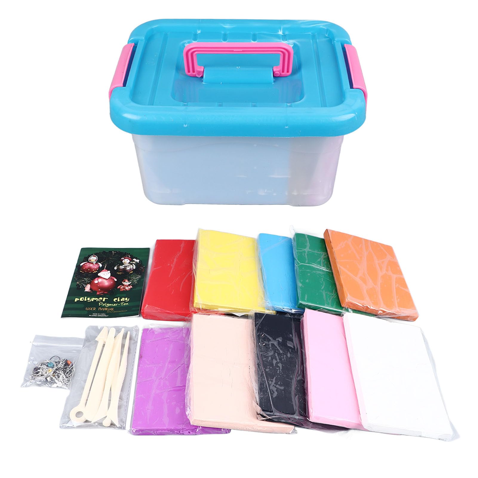 Generic Juego de Arcilla de Modelado de 10 Colores, 250g Cada, Kit de Arcilla Polimérica Suave No Tóxica con 5 Herramientas de Escultura para Niños, Aprendizaje DIY