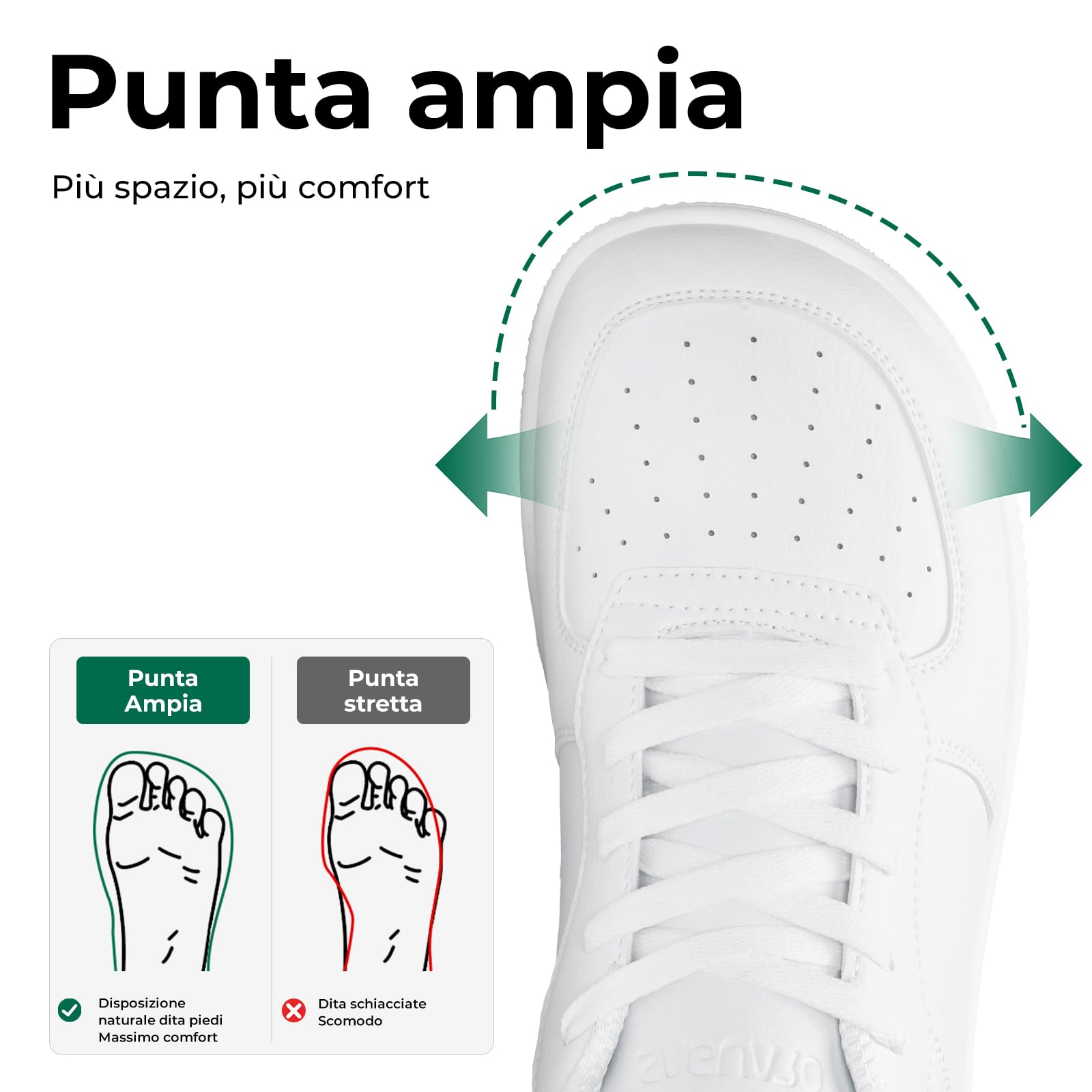 SAGUARO Unisex Scarpe Barefoot Casual Sneakers con Punta Larga, Taglie 36-46