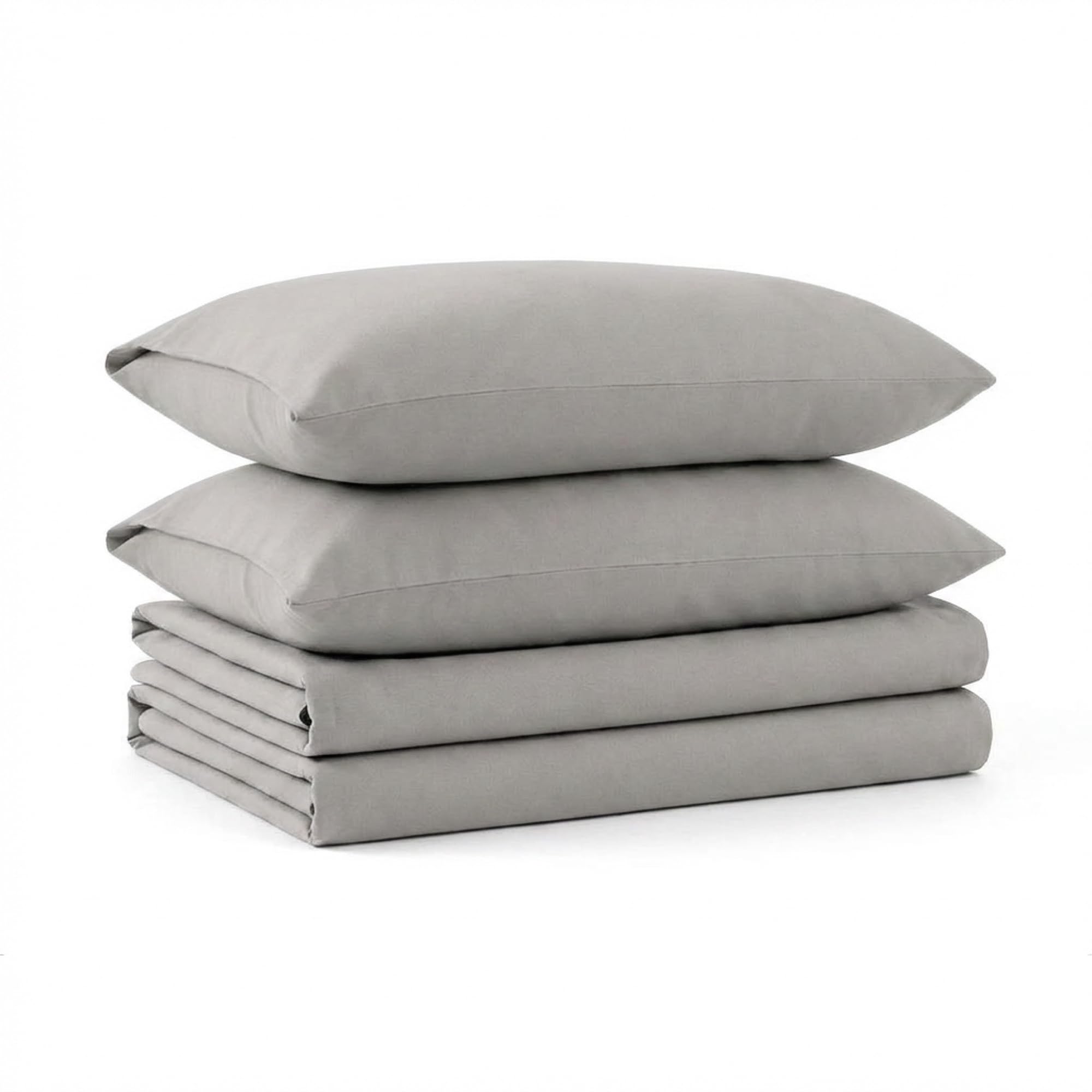 Tribeca Living King Luxury Solid Flannel Deep Pocket Sheet Set, Platinum