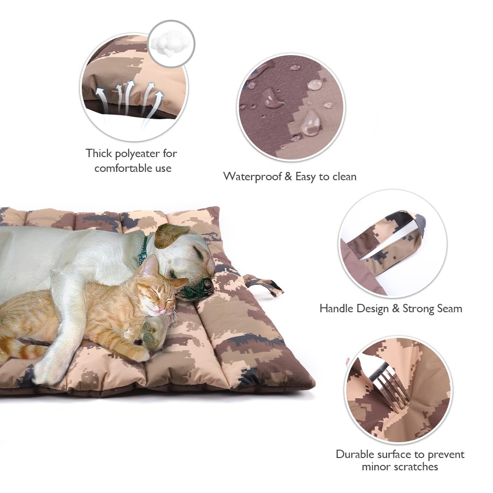 XIAPIA Cuccia Cane per Interno e Esterno, Cuscino Cane Grande, Cuscino Impermeabile per Cani, Letto Brandina per Cani in Resistente, Pieghevole