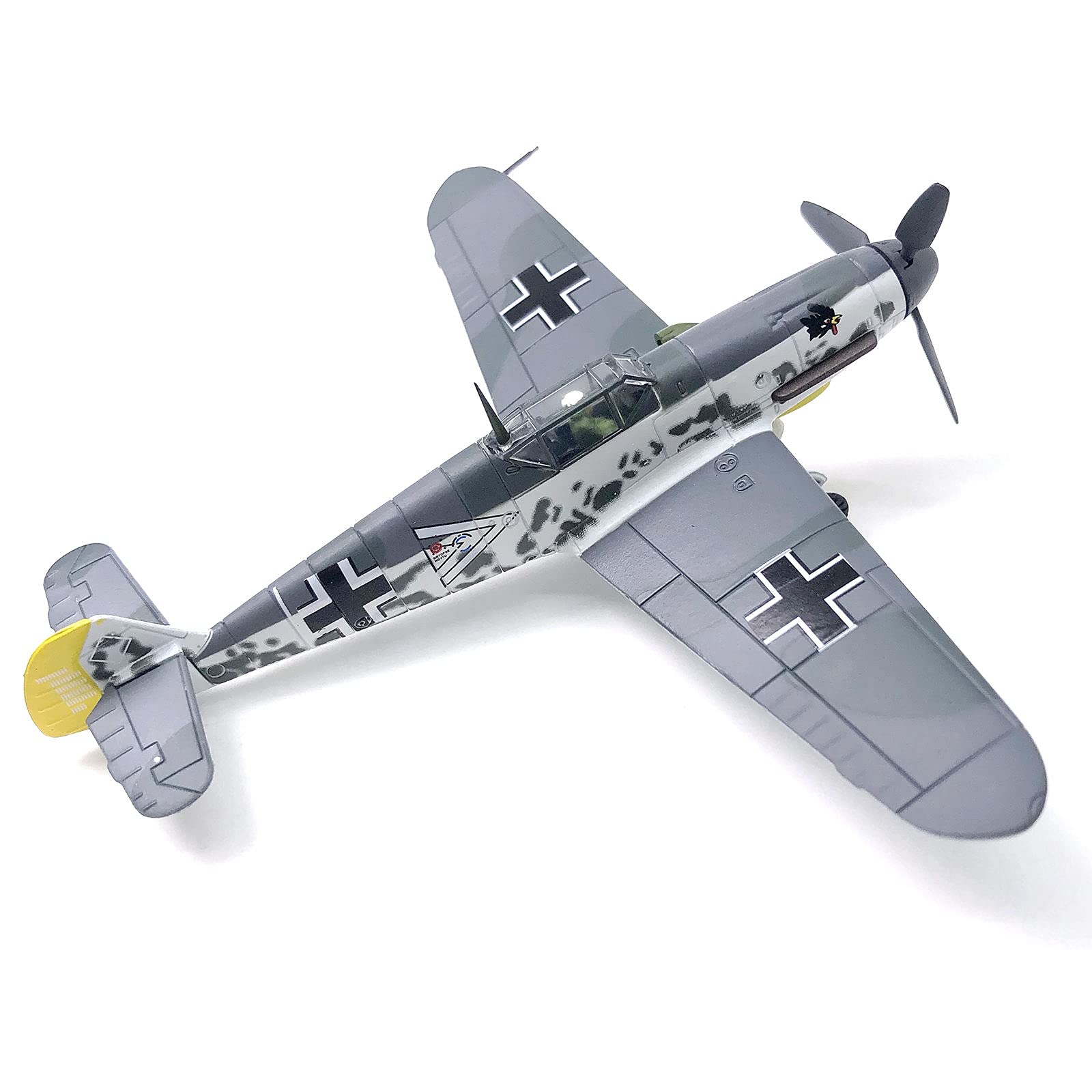 Perfeclan 1/72 Kampfflugzeugmodell BF109F-4, Flugzeugmodell Miniatur Legierungsflugzeugmodell, Wohnkultur-Kollektion, Flugzeugmodell mit Standfuß geeignet für Bücherregal, Wohnzimmer, Café, Geschenk