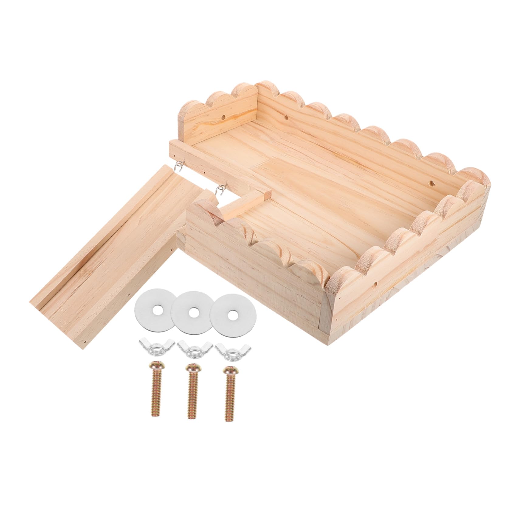 NOLITOY Piattaforma in Legno per Criceti, Vassoio Base Gabbia Khaki | Set 1 Pezzo, per Ratto e Criceto, Facile Installazione e Conservazione, Accessorio Habitat Decor