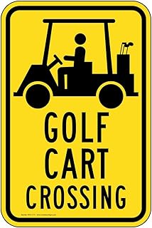 ComplianceSigns.com Golf Cart Crossing Reflective Sign, 18x12 in. with Center Holes, 80 mil Aluminum for Recreation