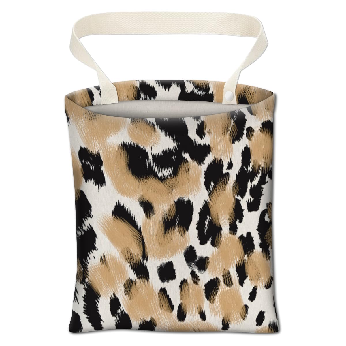 Car Trash Can, Cute Car Trash Bag, Hanging Car Organizer and Storage Bag, Trash Bin for Car Accessories, Vehicle, Travelling, Camping Black Brown Leopard