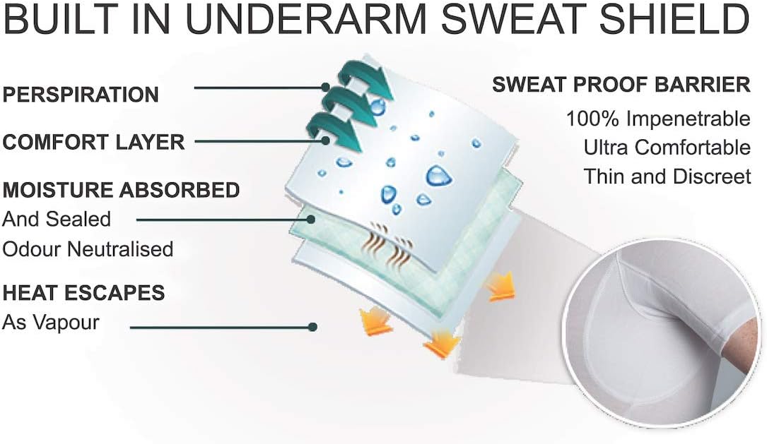 Sweatproof Undershirt for Women, Scoop Neck, White, Armpit Sweat Pads, Stops Underarm Sweat, Sweat Proof Undergarment, Small - Image 7