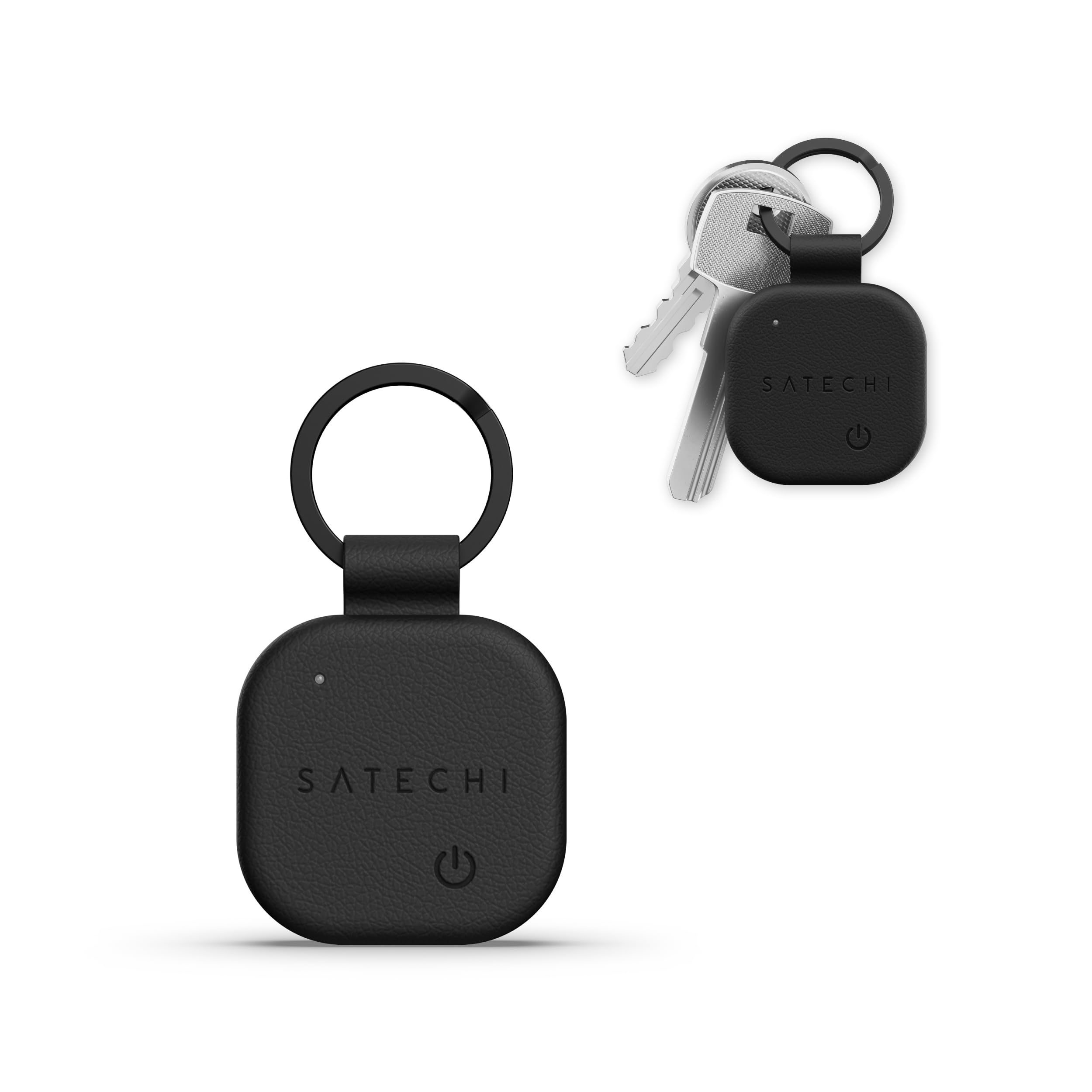 SATECHI FindAll Localizzatore per Chiavi con Apple Find My, Ricarica Wireless, Avviso di Smarrimento con Suono Potente, Portachiavi GPS Localizzatore per iPhone, iPad, Mac – Nero