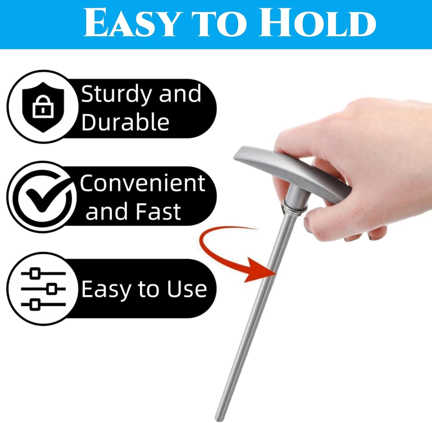 2 Pack RV Waste Valve Handle Replacement, Universal Fit Waste Valve Tube Extension Kit, Tank Valve Handles Rv Dump Valve Handle Replacement Set for Camper, Trailer