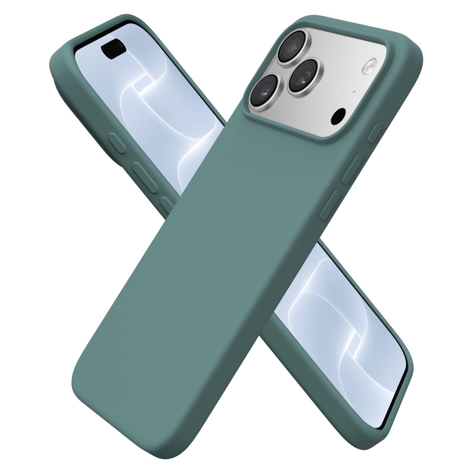 ORNARTO Cover per iPhone 18 Pro Max Silicone Morbido Antiurto,Verde pino | Silicone liquido premium,Protezione completa,Gel morbido al tatto,Rivestimento in microfibra antigraffio,Sottile