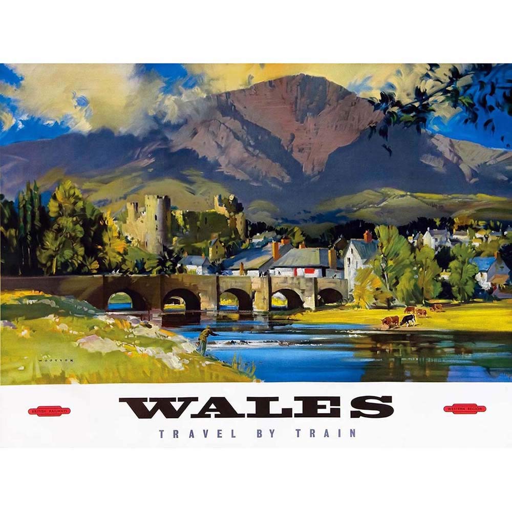 Wee Blue Coo Travel Transport Wales British Railways Art Print Poster Wall Decor 12X16 Inch