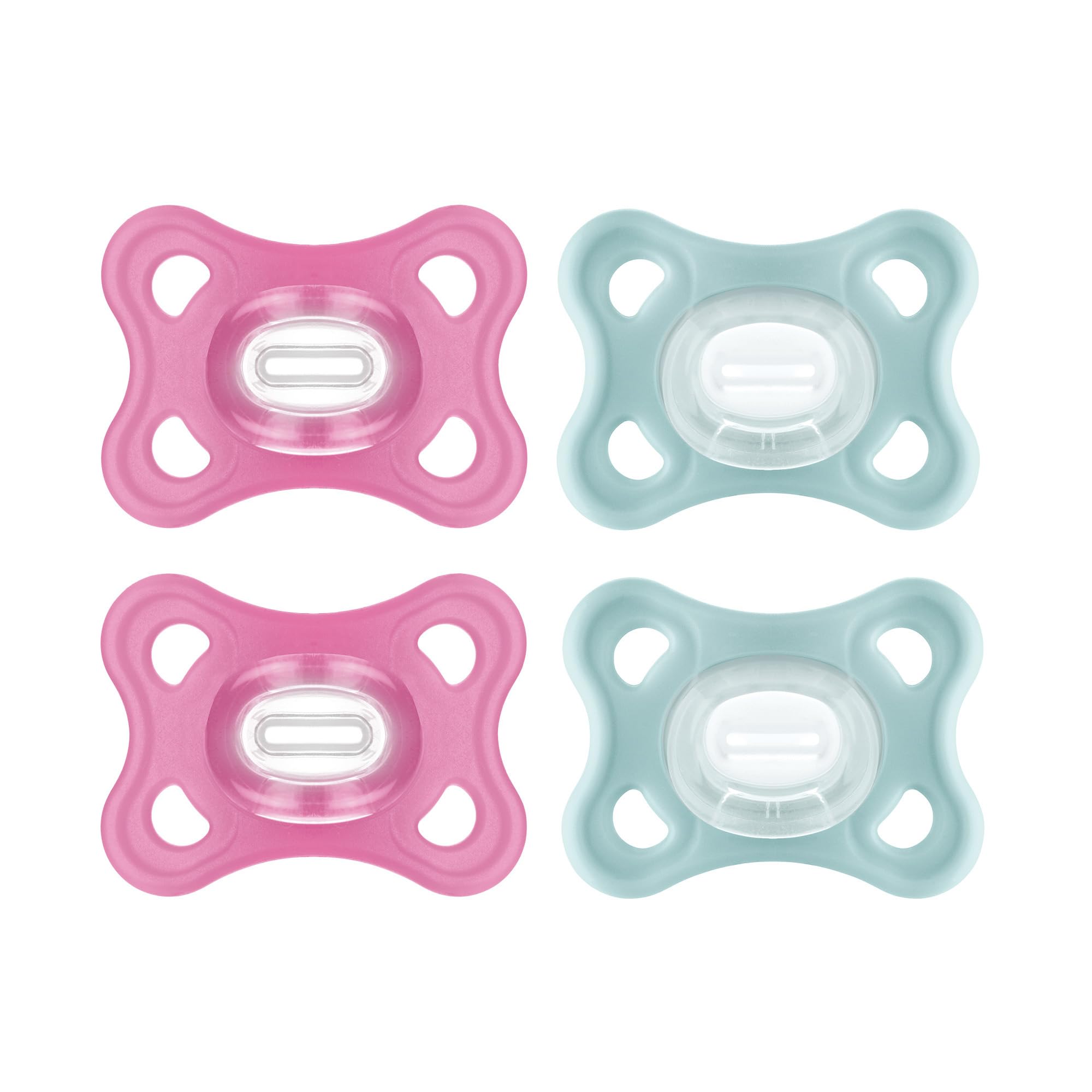 MAMComfort Baby Pacifiers, Lightweight One-Piece Full Silicone Binky for Newborns 3-12 Months, BPA-Free, Easy to Clean Pacifier, Best for Breastfed Babies, 4 Count Binkies