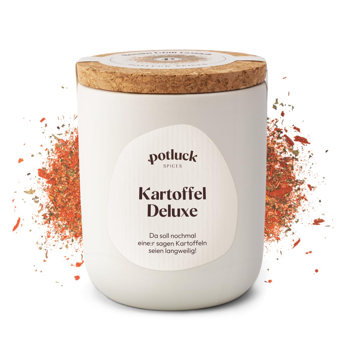 Potluck I Kartoffel Deluxe I Würzmischung im Keramiktopf I 80g I Vegan, glutenfrei und mit natürlichen Inhaltsstoffen