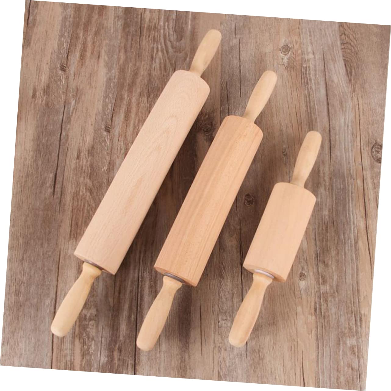 CLISPEED 2stücke Unlackiertes Nudelholz Holzrollstab Wachsfrei Glatter Teigroller Für Brot Pizza Kekse Fondant Ergonomisch Backen Küchenwerkzeug