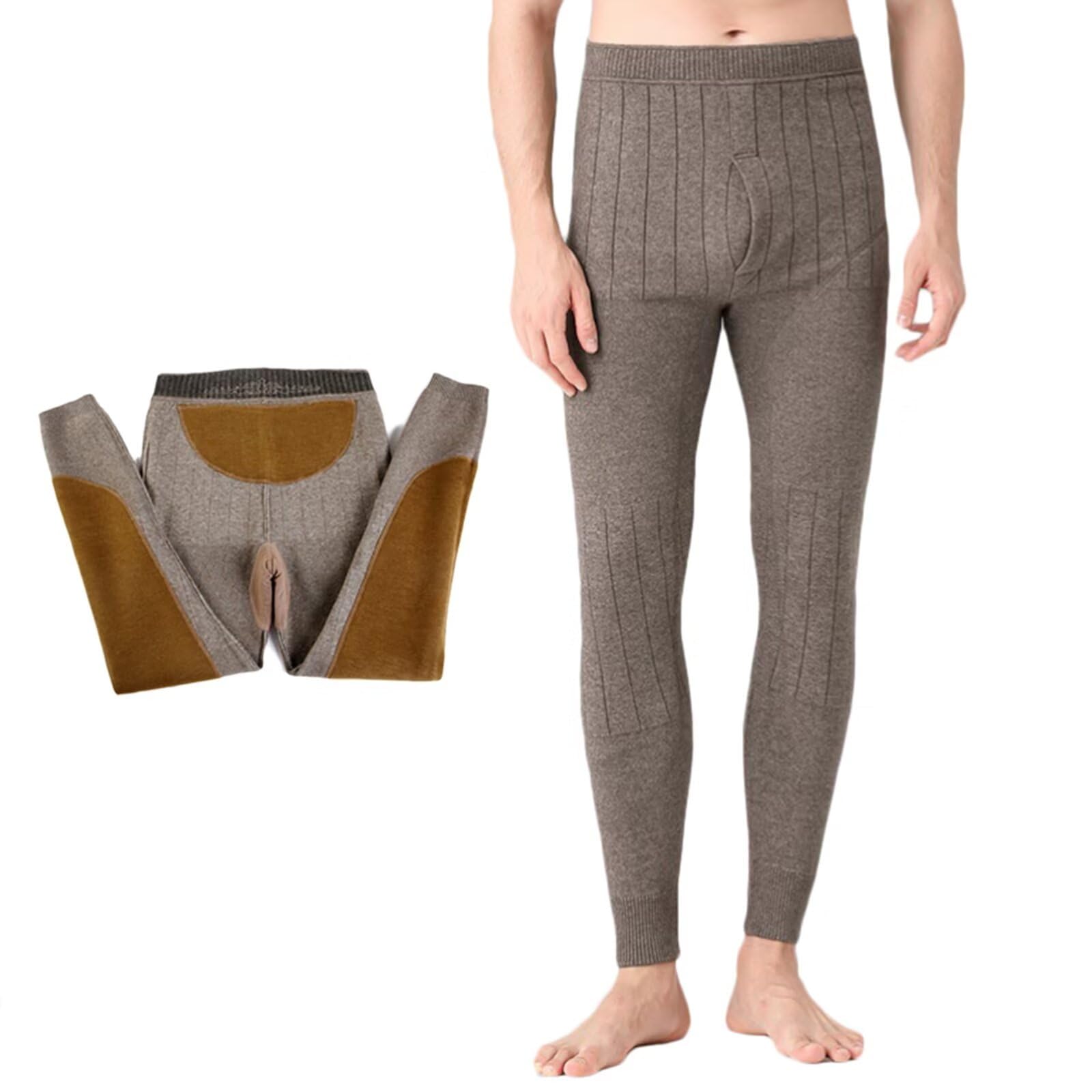 100% Kaschmir Thermo Unterwäsche Hose Herren Unterhose, Thermo Leggings Unterhose für Männer, Base Layer Hose Winter Outdoor