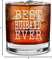 Vista 7 de shop4ever Best Husband Ever - Vaso de whisky grabado para regalo de cumpleaños para él, 11 onzas