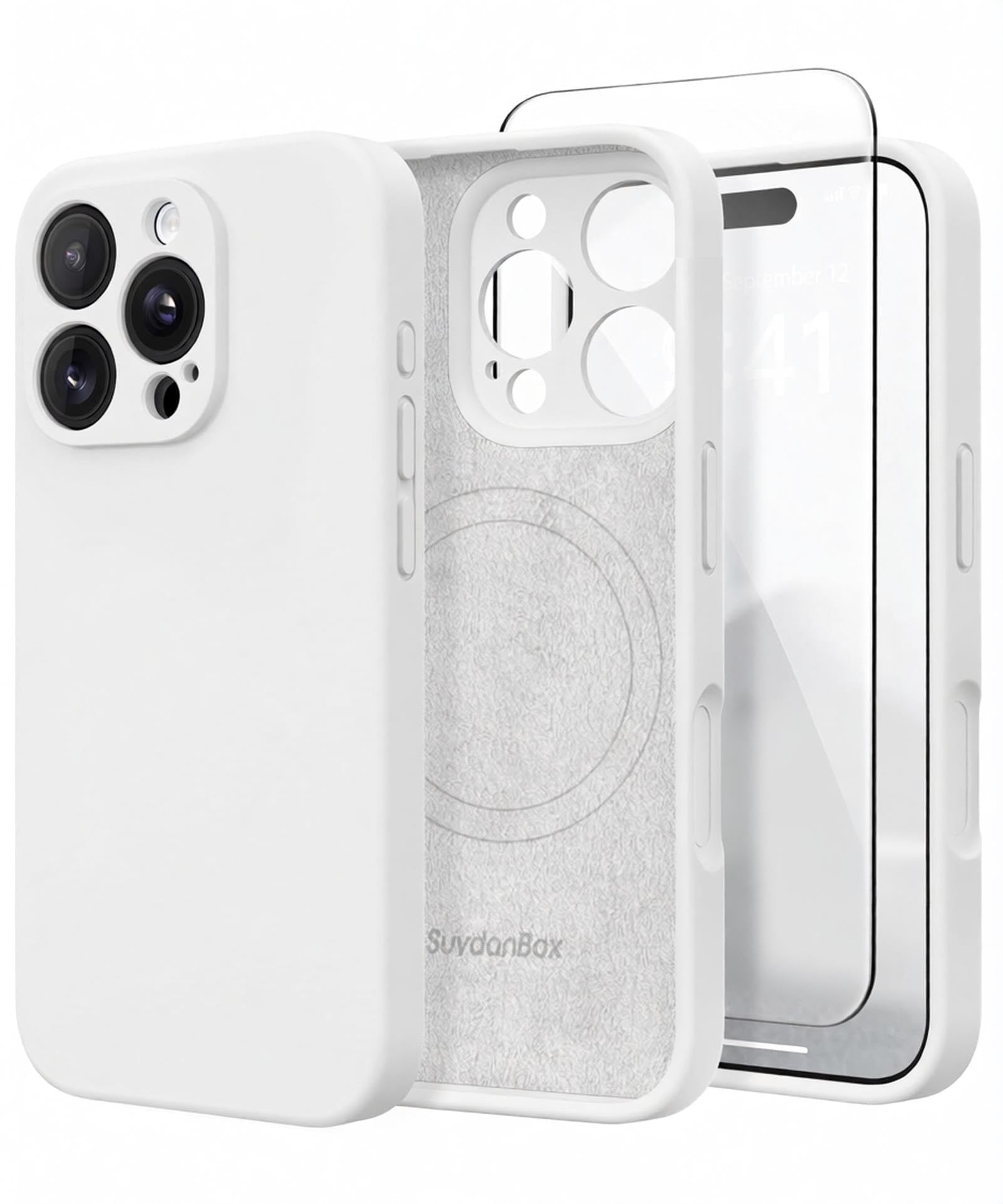 Magnetic for iPhone 16 Pro Max Case Silicone White