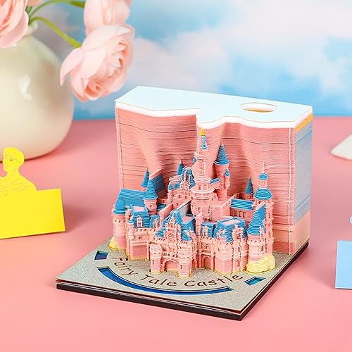 Miniatura 9 de Tastefully Bloc de notas 3D, 1 bloc de notas de arte tallado de 146 hojas para bricolaje, calcomanías creativas de dibujos animados, papeles,