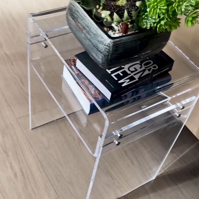 solaround Table Basse en Acrylique, Table de Salon, pour Salon, Chambre, 80 x 50 x 38 cm (Vert, 50 cm