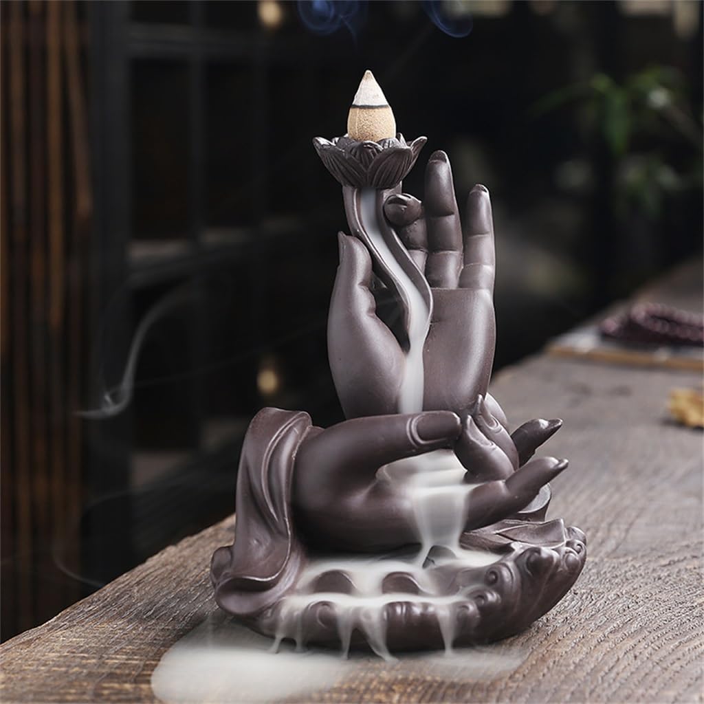 JSEIAJB Sand Backflow Sandalwood Indoor Home Incense Burner Large Hand Backflow Aromatreatment Stove
