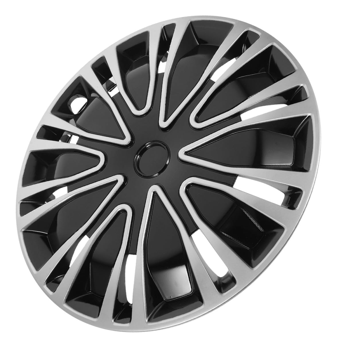 SHINEOFI Enjoliveur de roue de voiture en acier argenté noir pour roues de 14" en fer adapté aux véhicules