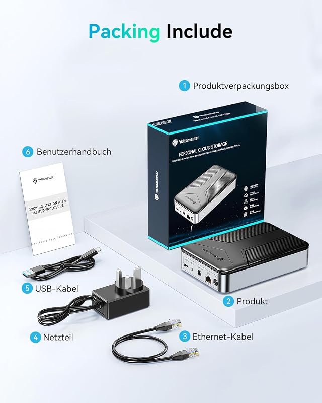 Yottamaster NAS szerver 2,5" SATA HDD/SSD tárolóhoz, hálózati felhő megoldás titkosítással